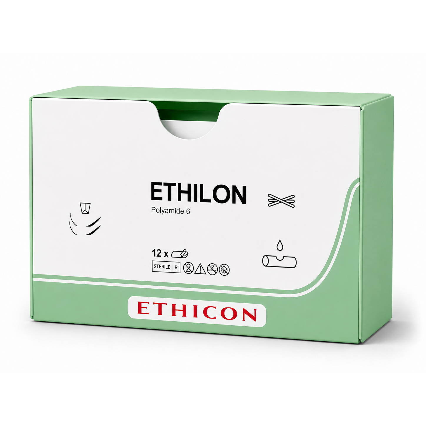 Ethicon ETHILON™ Black Monofilament Non-Absorbable Surgical Suture – USP 0 – 30 in (75 cm) – Black – FSLX Reverse Cutting Needle 26 mm – 3/8 Circle – P7085H (Box of 36)