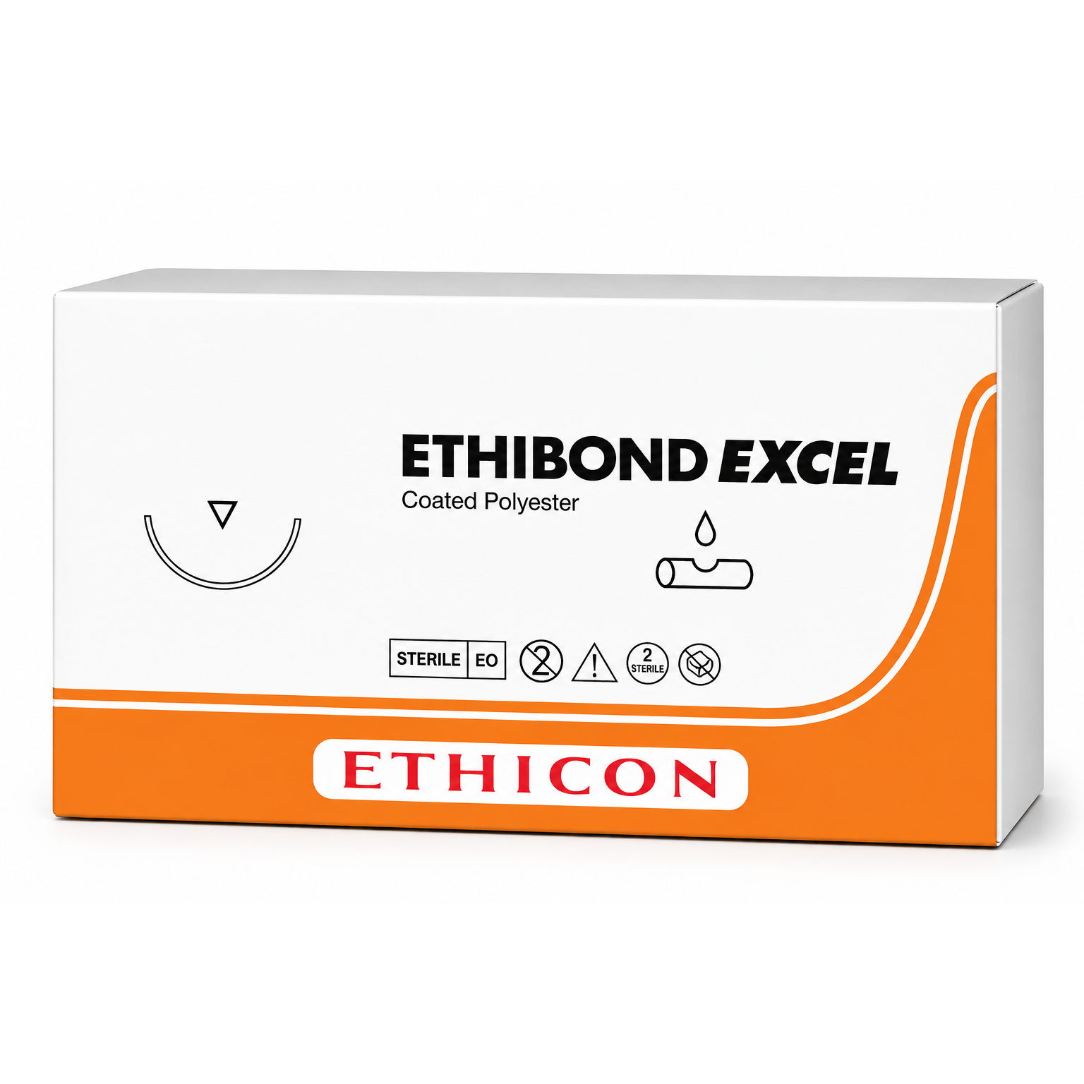 Ethicon ETHIBOND EXCEL Polyester Braided Non-Absorbable Surgical Suture – USP 0 – 90 cm – White – Single-Armed Taperpoint Needle 22 mm – Straight (SKI) – E6194G (Box of 12)