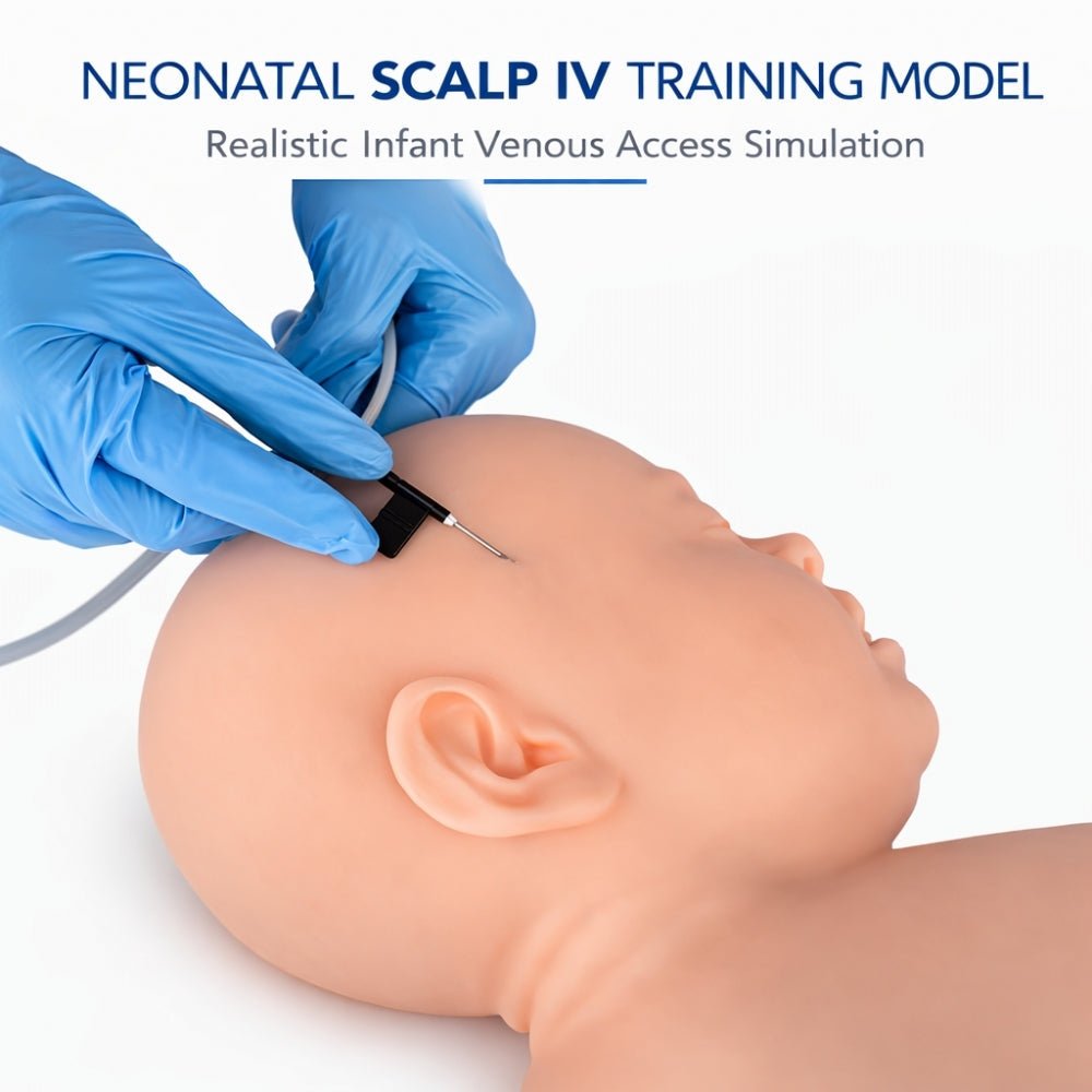 Infant Head IV Injection & Scalp Venipuncture Training Model Neonatal Clinical Skills Simulator - Surgical TrainingNIC-001