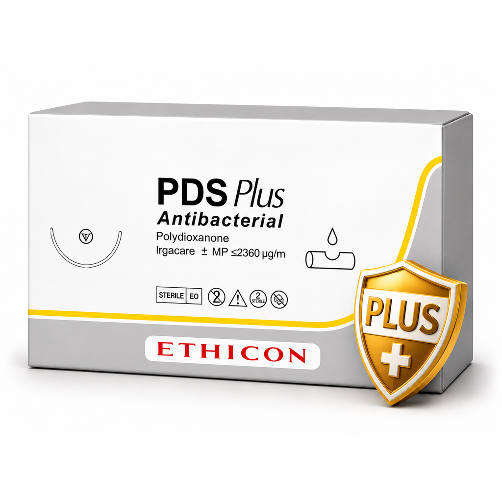 Ethicon PDS™ Plus Antibacterial (Polydioxanone) Violet Absorbable Surgical Suture – 70 cm – V-38 Needle – PDP9333H (Box of 36)
