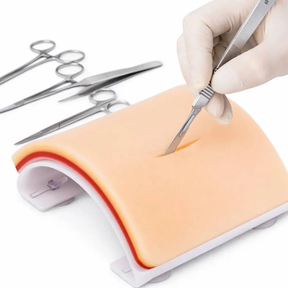 Professional Advanced Suturing Practice Kit – Stainless Steel Surgical Instruments & Silicone Suture Training Pad - Suture Training PadSPK-ADV-SUTUREKIT