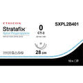 Ethicon STRATAFIX Polypropylene Non - Absorbable Monofilament Surgical Suture USP 0 28 cm Undyed Double - Armed Taperpoint Needles (22 mm, 1/2 Circle) SXPL2B401 (Box of 12) - SXPL2B401
