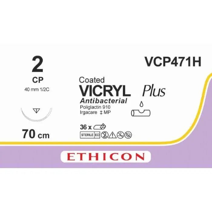 Ethicon VICRYL PLUS Polyglactin 910 Braided Absorbable Antibacterial Surgical Suture VCP471H