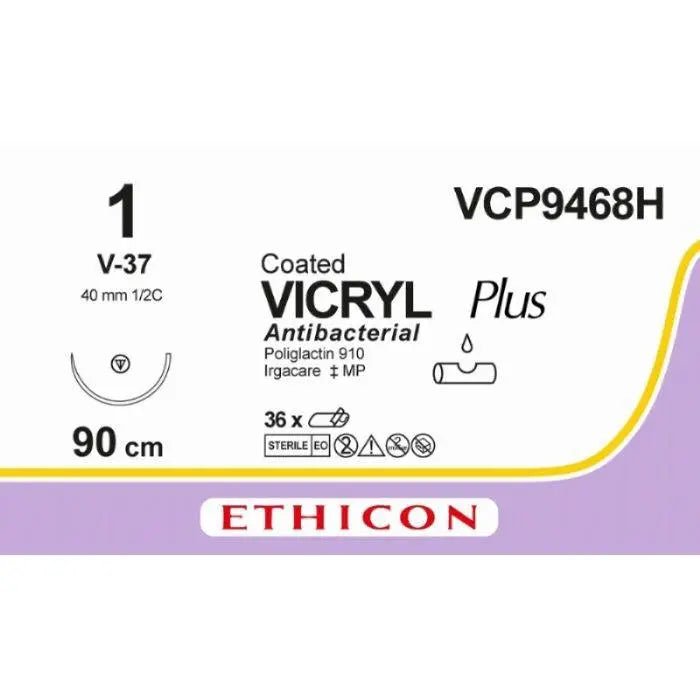 Ethicon VICRYL PLUS Polyglactin 910 Braided Absorbable Antibacterial Surgical Suture VCP9468H