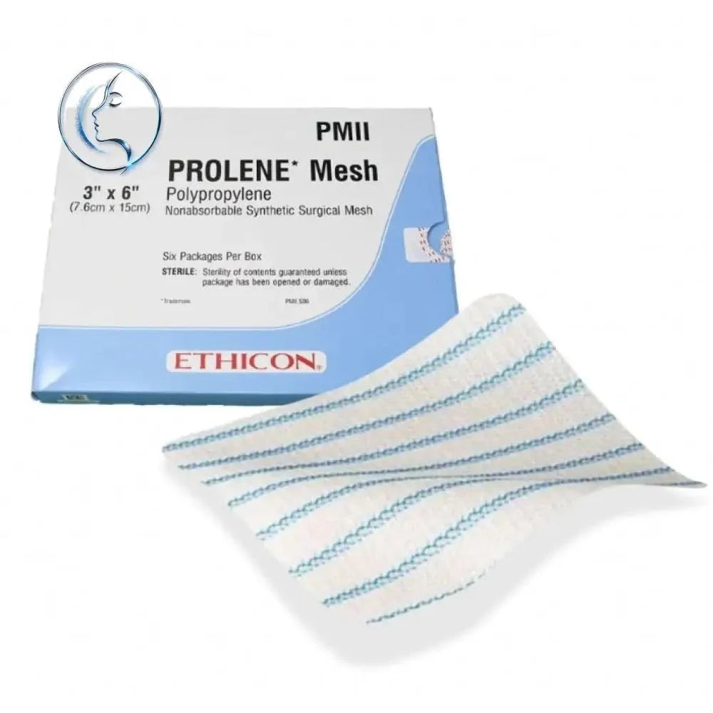 Ethicon PROLENE Polypropylene Flat Mesh Non - Absorbable Surgical Hernia Repair Mesh 15 cm × 7.5 cm Rectangle Hernia Mesh & Fixation PMR3 (Box of 3) - PMR3